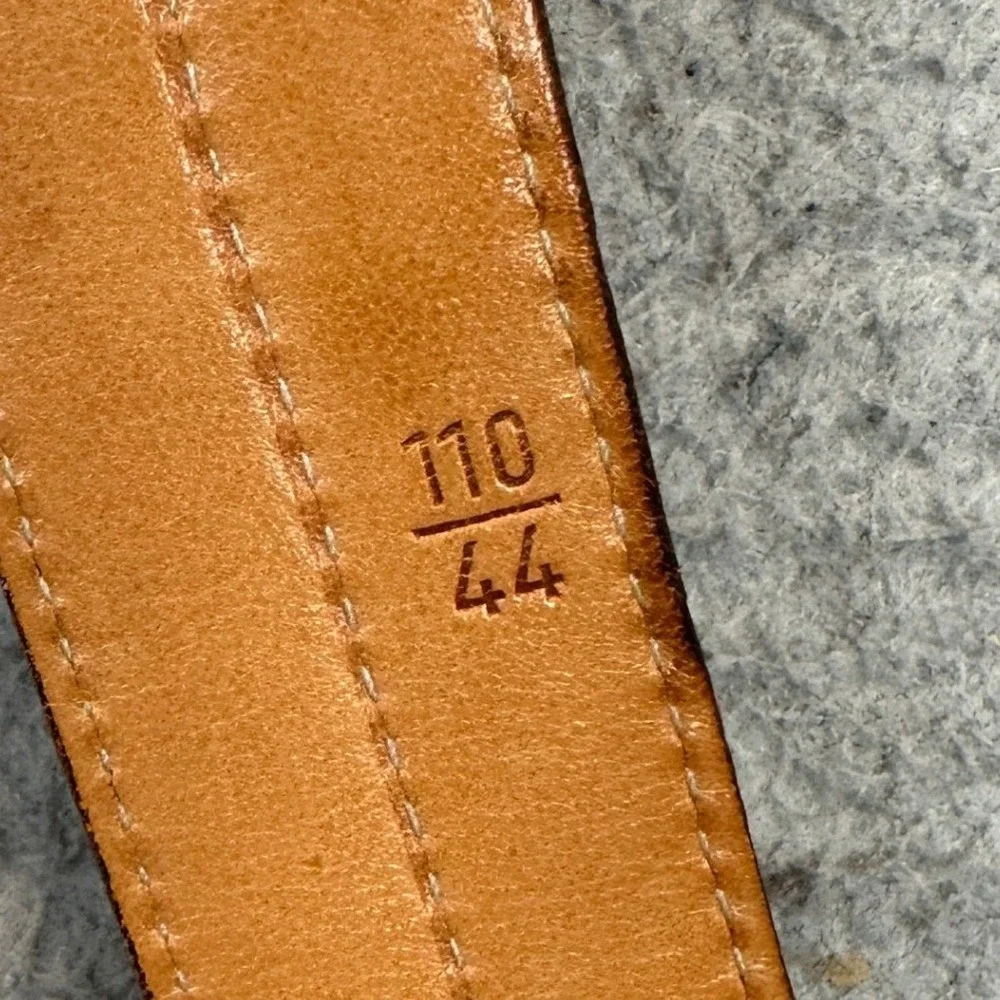 Martin Dingman Belt Mens 44 Alligator Grain Italian Calfskin Brown Western EUC